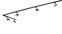 QAZQA - Modern Smartes 1-Phasen-Schienensystem Komplettset I Spotlight I Deckenspot I Deckenstrahler I Strahler 5-flammig Spot I Spotlight I Deckenspot I Deckenstrahler I Strahler I Lampe I Leuchtes i