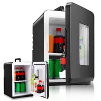 Fiqops Kühlbox Mini Kühlschrank 15 Liter 12V oder 240V Warm & Kalt Mint KFZ Anschlusskabel