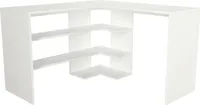 Schreibtisch Dkon, Mehrzweckschreibtisch, Bürotisch für PC, Eckschreibtisch, 120x120h74 cm, Weiß