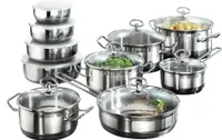 Karcher Topfset Jasmin (Edelstahl, 20-teilig, inkl. Glasdeckel und Edelstahl Schüssel Set, Induktion)
