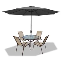 Clanmacy Sonnenschirm, Gartenschirm Ø 350 cm,mit Kurbelmechanismus,Grau