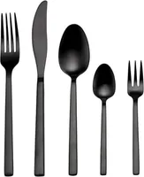 ECHTWERK Tafelbesteck Set Premium 30tlg PURE BLACK - Shiny, Farbe:Schwarz