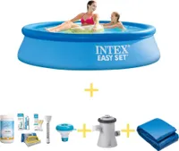Bazén Intex Easy Set - 244 x 61 cm - včetně servisního balíčku WAYS, filtračního čerpadla a podkladové fólie