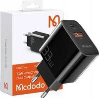 Mcdodo Netzwerkladegerät Dual USB PD+QC 33W Schwarz