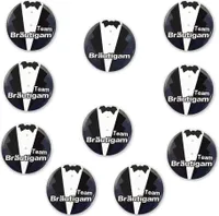 Oblique Unique Button Set JGA Junggesellenabschied - 1x Bräutigam & 9x Team Bräutigam