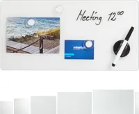 relaxdays Glass Magnet Board White