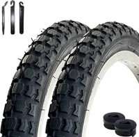 2 x VEE Rubber V092 20" Fahrradreifen Schwarz 57-406 (20 x 2.125) + 2 x passende Schläuche AV inkl. maxxi4you Reifenheber