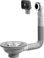 PREVEX Universal-Korbventil mit Siebkorb und Ablaufgarnitur | Siphon ablaufventil – für Siphons von Küchenspülen | aus recyceltem hergestellt