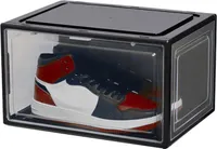 6 Stück Schuhbox Stapelbar Schuhorganizer bis Gr.47 Aufbewahrungsbox Schuhe Kunststoffbox Schuhkasten Schuhkarton Schwarz