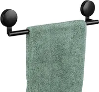 WENKO Static-Loc® Plus Badetuchstange Pavia Schwarz Badezimmer Handtuch Aufbewahrung Ordnung