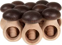 SIDCO Nussknacker Pilz 10 x Holz Nussschraube Steinpilz Nussbrecher mit Schraubgewinde