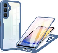 360° Hülle für Samsung A25, 360 Grad Handyhülle mit Integriertem Displayschutz Blau