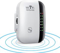 WLAN-Verstärker 300 Mbit/s 2,4 GHz WiFi Range Extender, Fast Ethernet-Port mit Repeater/Router/AP-Modus, Plug and Play, LAN-Port/WPS, kompatibel mit allen WLAN-Geräten