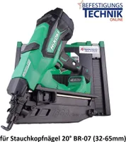 HiKOKI Akku Nagler Stiftnagler Stauchkopfnagler NT1865DA Basic HSC 32-65mm für 20° Stauchkopfnägel