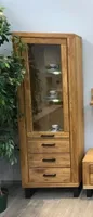 Vitrine Tina Regal in Wildeiche geölt Teilmassiv Breite 67cm Höhe 200cm
