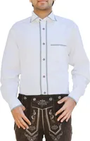 Trachtenhemd Freizeit Hemd für Trachten Lederhosen Weiß, Größe:XL