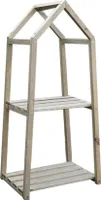 Holz Blumenregal natur - 76 x 36 cm - Pflanzentreppe mit 2 Ablagen - Deko Blumen Ständer Pflanzen Regal Treppe