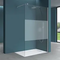 Mai & Mai 140x200cm Walk-In Dusche Duschwand für Dusche Duschabtrennung ESG-Sicherheitsglas 10mm NANO Glas BRAM3 Bremen2MS