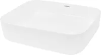 LuxeBath Waschbecken Aufsatzwaschbecken Eckig, 50,5x39,5x13,5 cm, Weiß, aus Keramik