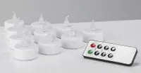 10 LED Teelichte weiß feuergelb Fernbedienung 4 u. 8h Timer Dimmer 2 Leuchtmodi