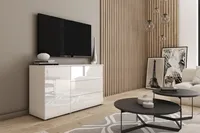 MINIO go for it, komoda "PARMA", 110 cm, bílá / bílá barva s vysokým leskem