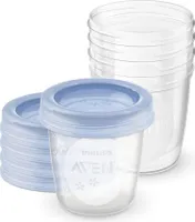 Philips Avent 5 Behälter Für Muttermilch 180ml+ 5 Kappen Durchsichtig,Blau  Durchsichtig,Blau One Size