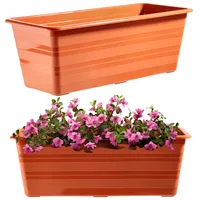 KADAX Blumenkasten "Cati", Balkonkasten aus Kunststoff, Blumentopf für Balkon, Fensterbank, Pflanzgefäß, 40 cm, Terracotta