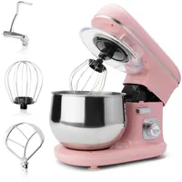 Clatronic® Küchenmaschine 1100W | Knetmaschine 5L | inkl. Knethaken, Rührhaken und Schneebsen | robustes Spezialgetriebe | Teigmaschine KM 3711 pink