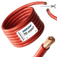 EBROM® - Batteriekabel Aderleitung ROT H07V-K 70 mm² - KFZ Batterie Kabel - 99,9 % OFC Kupfer - Meterware / Stück = Meter - in einer Länge geliefert - 70 mm2 - 70mm2