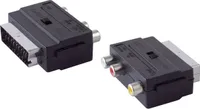 Scart-Adapter mit 3 Cinchbuchsen, IN/OUT Schalter
