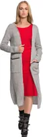 Damen Strickjacke Jacke Lang; Grau/S/M/L