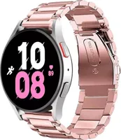 Strap-it Stahlarmband - Kompatibel mit Samsung Galaxy Watch 5 Armband 44mm Ersatzarmband Edelstahl - Faltschließe - Hochwertiges Material - für Samsung Galaxy Armband Rosa