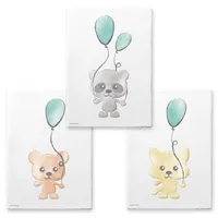 PRICARO Leinwand "Tierkinder", 20 x 30 cm, 3er Set