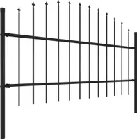 vidaXL Zahradní plot s ostruhami Ocel (0,75 - 1) x 1,7 m černý