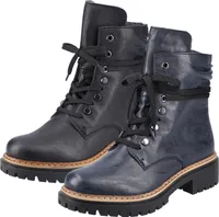 Rieker Damen Schuhe Stiefeletten Schnürung Blockabsatz 72621, Größe:39 EU, Farbe:Schwarz