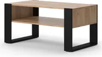Vicco Couchtisch Olli, 92 x 52,4 cm mit Ablage, Goldkraft Eiche/Schwarz