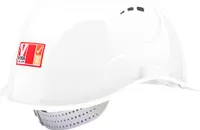 VisorLight 6-Punkt-Schutzhelm, Bauhelm mit kratzfestem und versenkbarem Visier, weiß