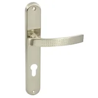 DOMINO Türgriff 72 Drückergarnitur  PZ-Profilzylinder Set | Tür-klinke für Zimmertür, Bürotür, Kellertür & Innentür | Aluminium | Nickel | ALMA ECO M9