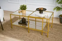 Skye Decor, Sevay - Gold, zestaw stolików kawowych, złoty, 90 x 45 x 44 cm