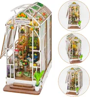 3D-Puzzle DIY Book Nook Kit Gartenhaus mit Möbeln und LED Lampe, Miniatur Haus