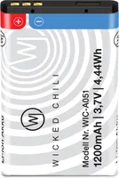 Wicked Chili 1x Akku für AVM Fritz!Fon X6 / Fritzfon Telefon Zusatzakku, Extended Ersatz-Akku, Batterie für original AVM Fritz Fon 312BAT030 (1200 mAh Li-Ion)