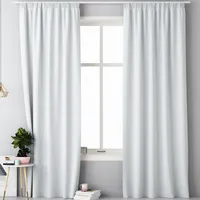 JEMIDI 2x Vorhang blickdicht 140x250cm - 2er Set Gardine mit Kräuselband Universalband - 100% Polyester Schal lang für Wohnzimmer Schlafzimmer - weiß