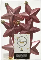 Christbaumschmuck Sterne Kunststoff 7cm Samtpink 6 Stück