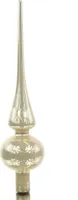 Kaemingk Weihnachtsbaumspitze Emaille Pearl creme glänzend Ø 6 cm 26 cm - Glas