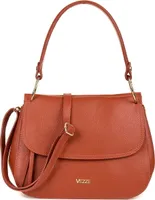 Lamba Elegante Damenlederhandtasche - Hochwertige italienische Handtasche aus Leder - mit mehreren Fächern, sicherem Reißverschluss - Orange-Papaya