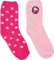 The Peanuts Snoopy Kuschelsocken für Damen Flauschige Wintersocken warme Socken Rosa/Pink (2er Pack), Größe:39-42