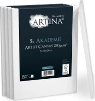 5er Set Artina Akademie Keilrahmen Leinwand 18x24 cm