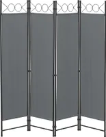 Raumteiler Saragossa 4-teilig 160x171 cm Paravent Trennwand 4-tlg. Sichtschutz Stellwand Spanische Wand Dunkelgrau