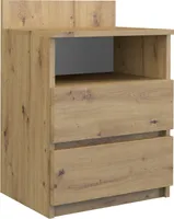 CDF Nachttisch M1 Malwa, Nachtschrank | Farbe: Eiche Artisan | Ideal für Schlafzimmer, Kinderzimmer, Teenager | Einfache Montage
