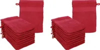 Betz 20 Stück Waschhandschuhe PALERMO 100% Baumwolle Waschlappen Set Größe 16x21 cm  Farbe Cranberry